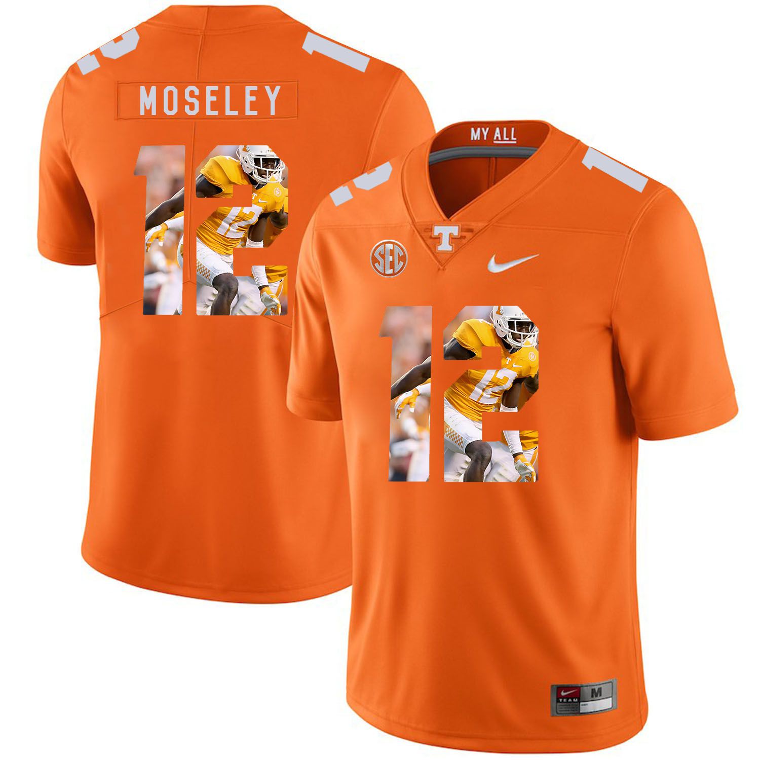 Men Tennessee Volunteers 12 Moseley Orange Fashion Edition Customized NCAA Jerseys